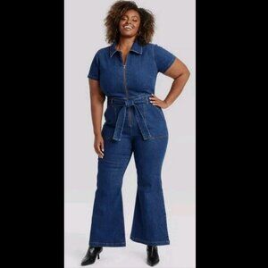 Dark Wash Denim Jumpsuit Size 24 - NWT